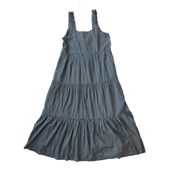 NATURAL LIFE Gray Adele Embroidered Cotton Midi Maxi Dress size Small Boho - Picture 11 of 11